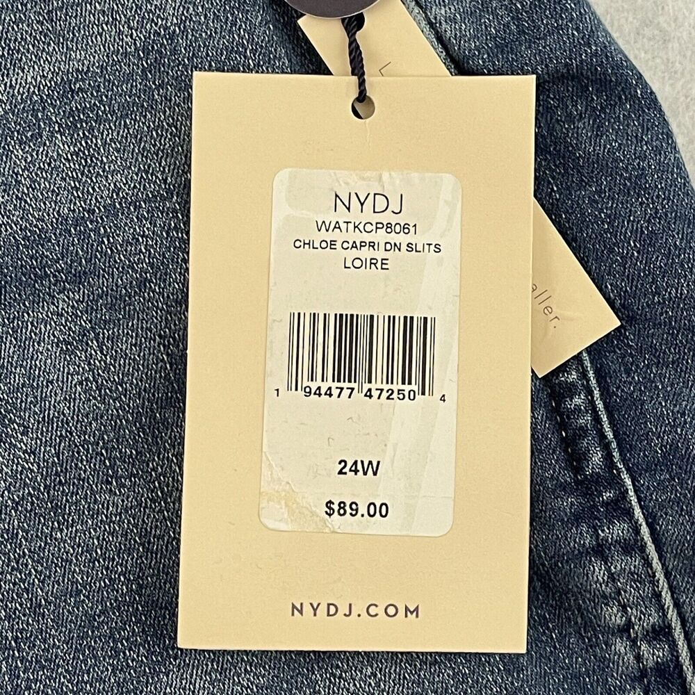 NYDJ Jeans Womens 24W Blue Loire Chloe Capri Slit Hem Lift Tuck Tech MSRP $89 - Picture 15 of 16